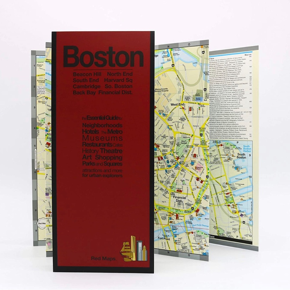Boston RED MAP city travel guide